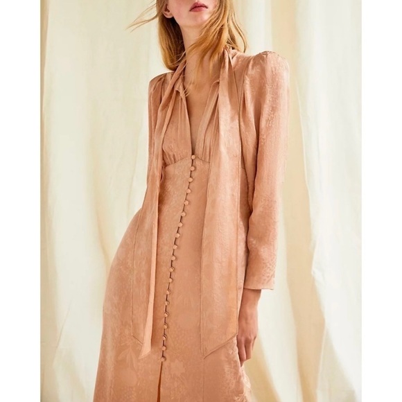 Aritzia Silk Le Fou Wilfred Mambo Dress‎ in Stockings Beige 2 - Picture 4 of 12